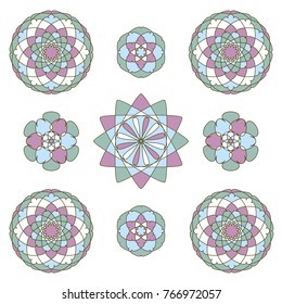 Pattern. Delicate, pink and turquoise flowers.