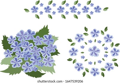 The pattern of delicate purple little flowers. For printing, textiles, and decoration.