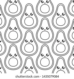 pattern delicious avocados healthy kawaii
