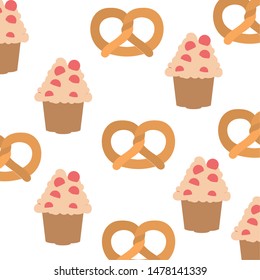 pattern of delicious bakery cakes