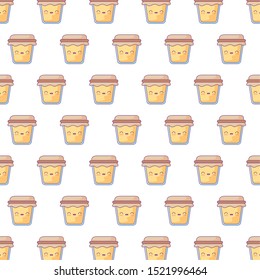 pattern of delicious bottles of honey kawaii style vector illustration design