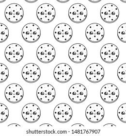 pattern of delicious fresh cookies kawaii style