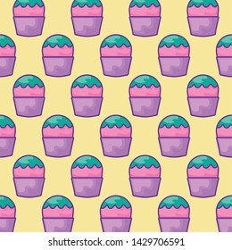 pattern of delicious ice creams in plastic cup