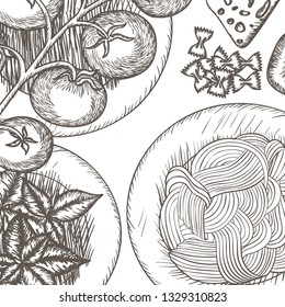 pattern of delicious italian food