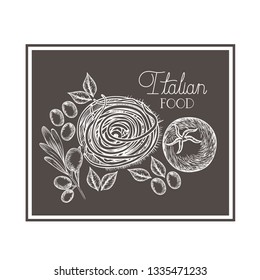 pattern of delicious italian food