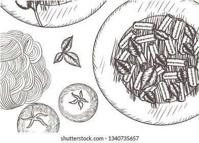 pattern of delicious italian food