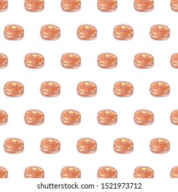 pattern of delicious pancakes kawaii style vector illustration design