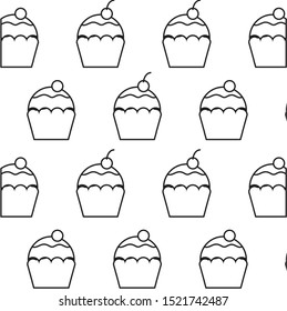 pattern of delicious sweet cupcakes pastry vector illustration design