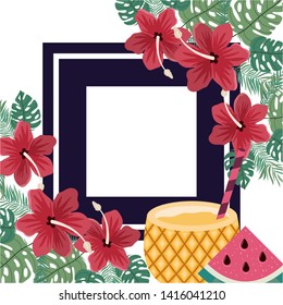 pattern of delicious tropical fruits of summer
