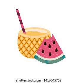 pattern of delicious tropical fruits of summer