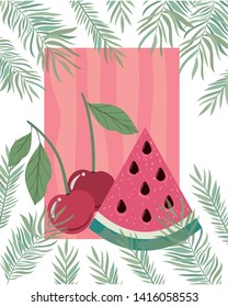 pattern of delicious tropical fruits of summer