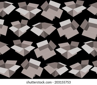 Pattern, depicting cardboard boxes. Vector illustration