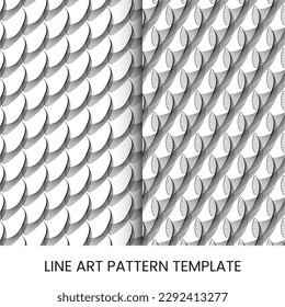 pattern design with abstract line forming three dimensional pattern art templates