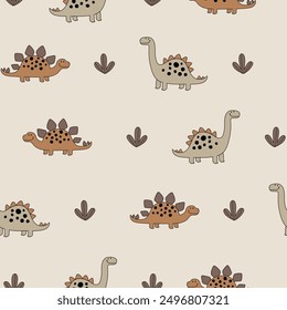 pattern design for baby fashion with cute dinosaur drawing as vector