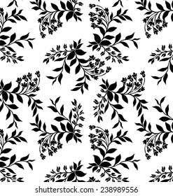 Pattern design background. Lined with leaves and flowers of many small flowers.