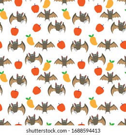 pattern design with bat and fruit ornaments