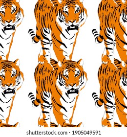 pattern design of bengal tiger vector	