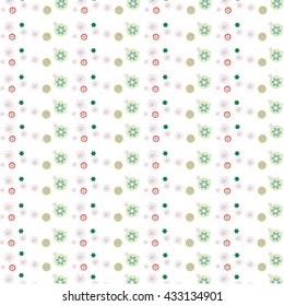 Pattern design of color flower for Christmas time on white background