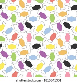 diseño de patrones con adorno de ilustración colorido de máscara facial