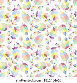 pattern design with colorful leaf shape illustration