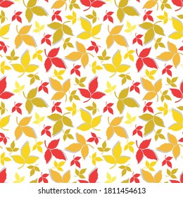 pattern design with colorful leaf shape illustration