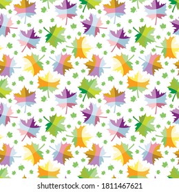 pattern design with colorful leaf shape illustration