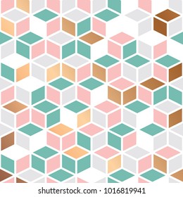 Pattern design with cubes geometric pattern, modern luxurious background, vector illustration