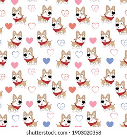 pattern design with cute dog cartoon ornament