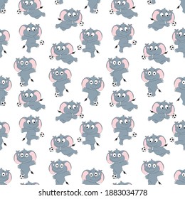 pattern design with cute elephant animal cartoon ornament