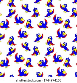 pattern design with cute parrot animal ornaments
