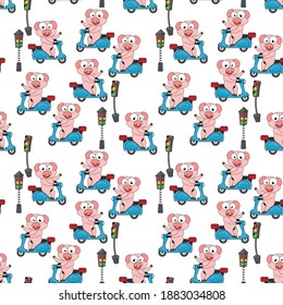 Muster-Design mit süßem Schweineschlachtkörper