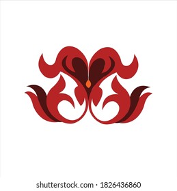 Pattern design decorative in red and black on white background