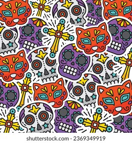 Pattern design of die de muertos celebration