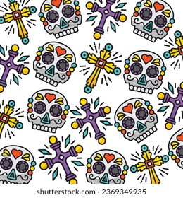 Pattern design of die de muertos celebration