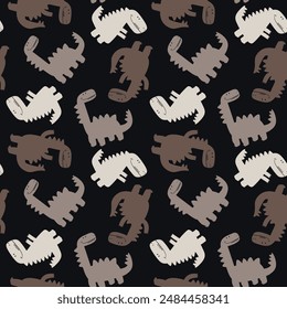 pattern design with dinosaur silhouette drawing as vector