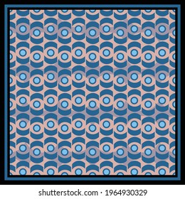 Pattern design with dotted rounded. Abstract colorful retro ornament for fabric, textile print