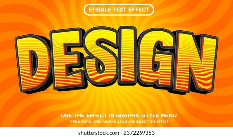 Pattern Design editable text effect vector template with cute background 3d style