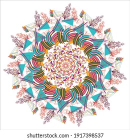 Pattern design elements. Floral, fabric illustrations