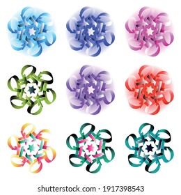 Pattern design elements. Floral, fabric illustrations