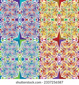 Pattern design elements. Floral, fabric illustrations