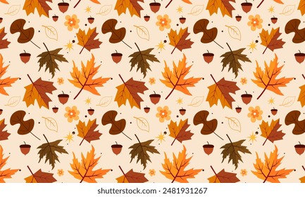Pattern design for fall season vector