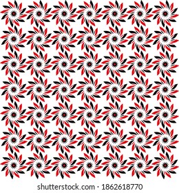 Pattern design with flower and leaves shape. nature motif concept