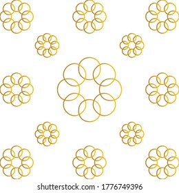 Pattern design, golden circle shapes, and abstract symbols, design concepts,flower very unique texture
