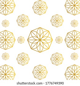 Pattern design, golden floral octagon shapes, and abstract symbols, design concepts,flower very unique texture