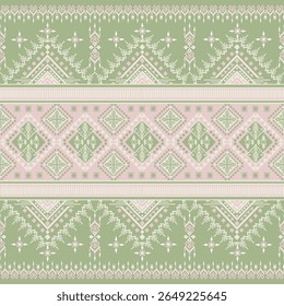 Design de padrões com formas verdes e rosadas
