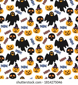 pattern design with halloween ornament illustration