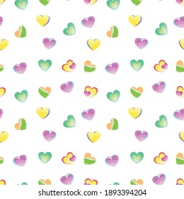 diseño de patrones con forma de corazón ornamento de acuarela