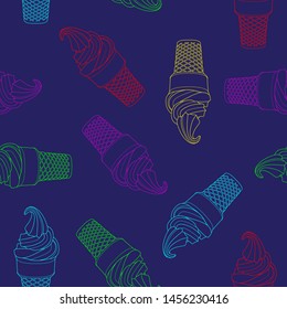 Pattern design with ice cream _ vector