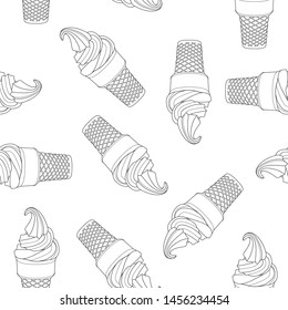 Pattern design with ice cream _ vector