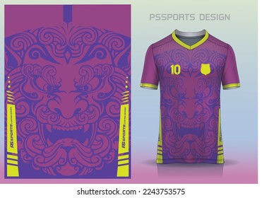 Pattern design, illustration, textile background for sports t-shirt, football jersey shirt mockup for football club. consistent front view